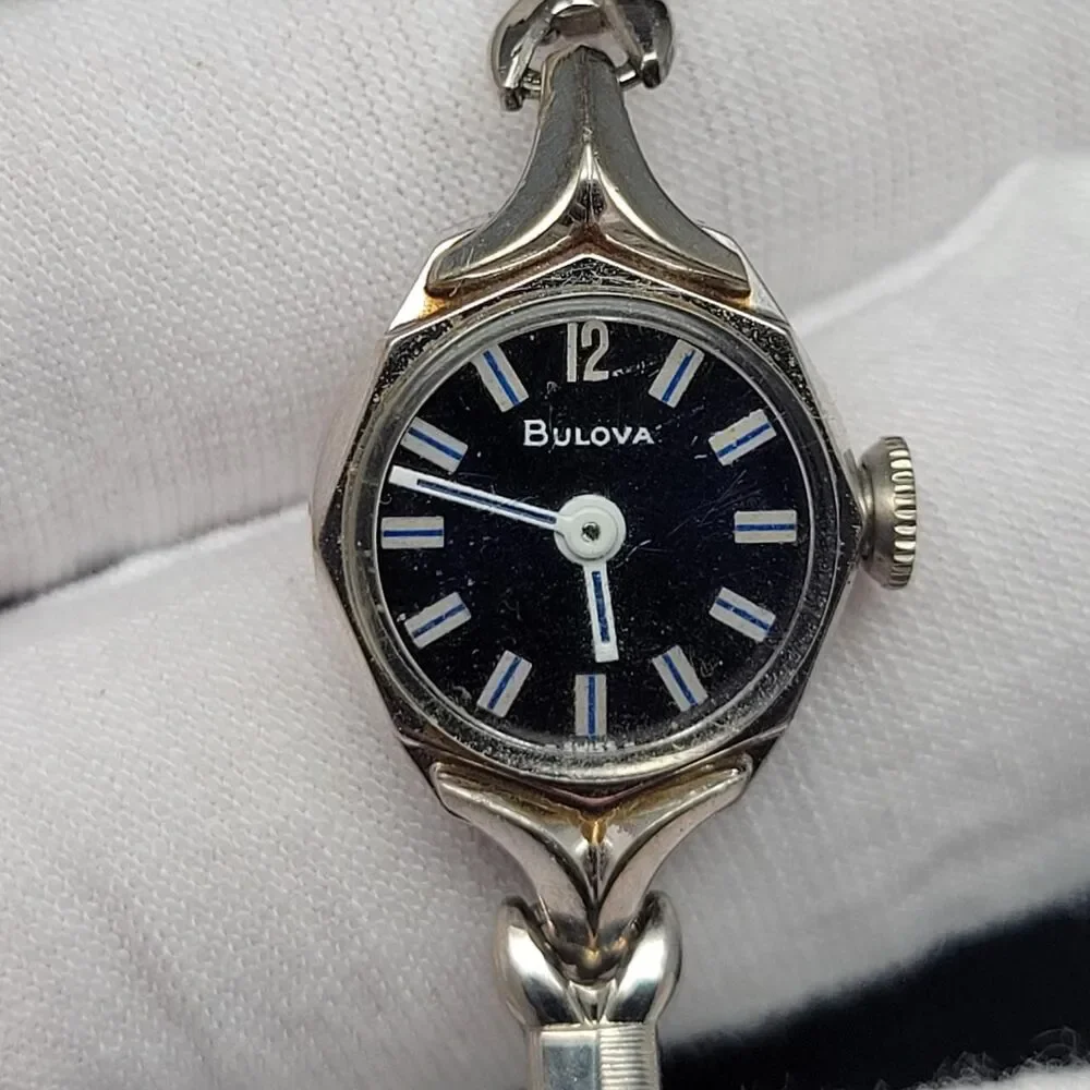 Bulova Women's Silver and Black Watch